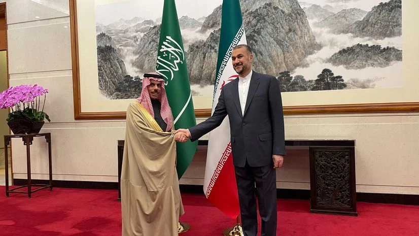 Saudi Arabia's FM Prince Faisal bin Farhan and his Iranian counterpart Hossein Amir Abdollahian Saudi Arabia’s FM Prince Faisal bin Farhan and his Iranian counterpart Hossein Amir Abdollahian