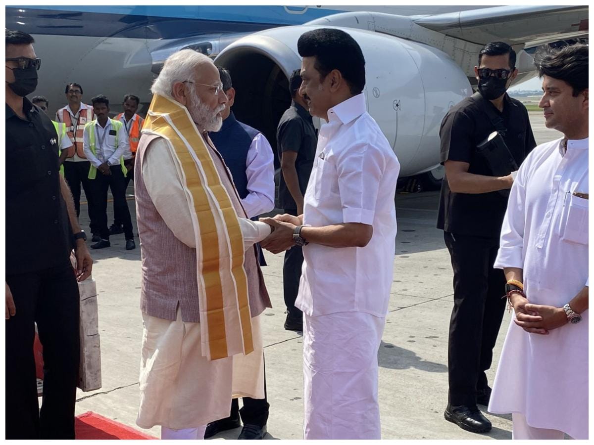 Amid politically supercharged atmosphere in south, PM Modi reaches Chennai