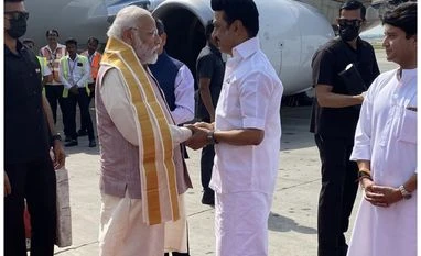 Amid politically supercharged atmosphere in south, PM Modi reaches Chennai Modi, Stalin