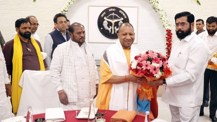 Maharashtra CM Eknath Shinde, UP CM Yogi Adityanath Maharashtra CM Eknath Shinde, UP CM Yogi Adityanath
