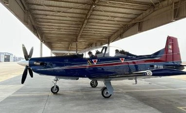 IAF, V R Chaudhari, Pilatus PC-7 MK II Photo: Twitter@ANI