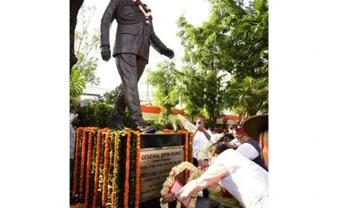 Uttarakhand CM inaugurates statue, memorial site of CDS Bipin Rawat Bipin Rawat statue