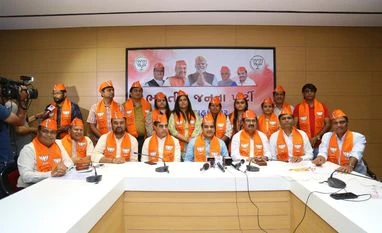 Six Aam Aadmi Party corporators join BJP in Surat, marking 10 exits Six Aam Aadmi Party corporators join BJP in Surat