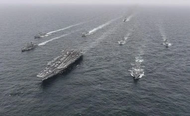 Chinese, Philippine ships collide in disputed water, both sides trade blame Naval vessels from South Korea, the US and Japan navies (Photo: Reuters)