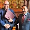 Union Minister of State (Independent Charge) for Science and Technology Jitendra Singh and UK Science Minister George Freeman