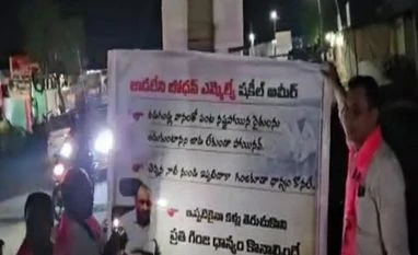 BRS files FIR against BJP leaders for MLA's placing 'missing' posters Visual of BRS leaders with the alleged posters
