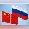 China Russia flag China Russia flag