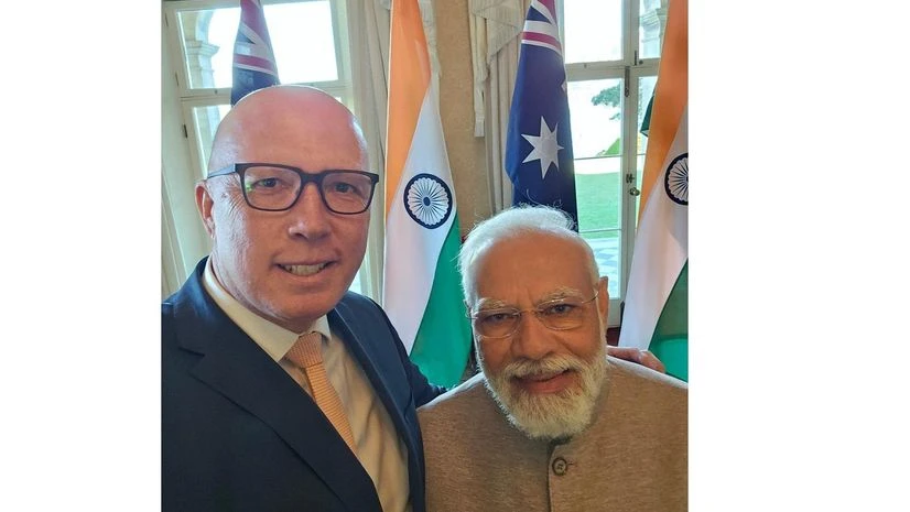 PM Modi meets Aus Leader of Opposition Peter Dutton PM Modi meets Aus Leader of Opposition Peter Dutton