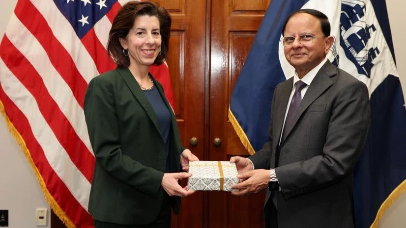 PM's Principal Secy P K Mishra, US Secretary of Commerce Gina Raimondo PM's Principal Secy P K Mishra, US Secretary of Commerce Gina Raimondo