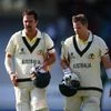 Australia's Travis Head and Steven Smith at the end of the first day's play in World Test Championships Final. Photo: Reuters/Paul Childs