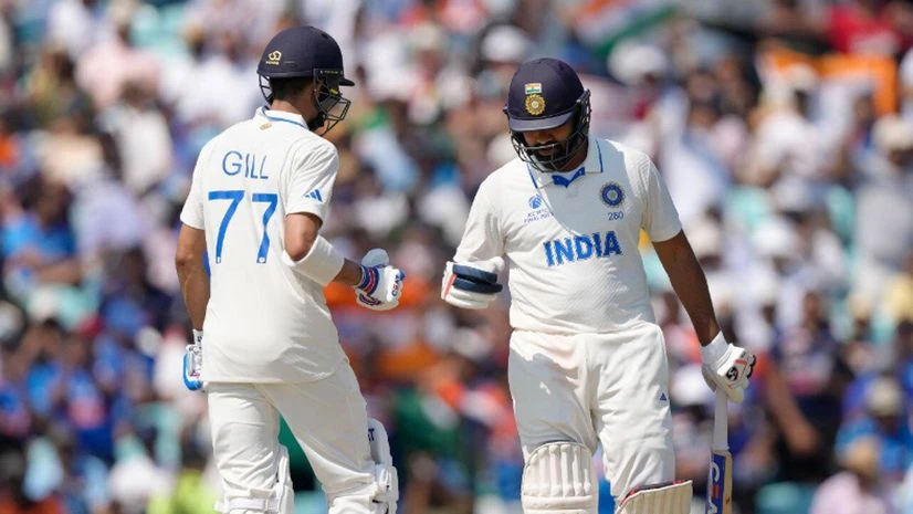 WTC Final Rohit Sharma and Shubman Gill opening the innings for India at WTC Final Day 4. India vs Australia Live Score. Photo: Twitter