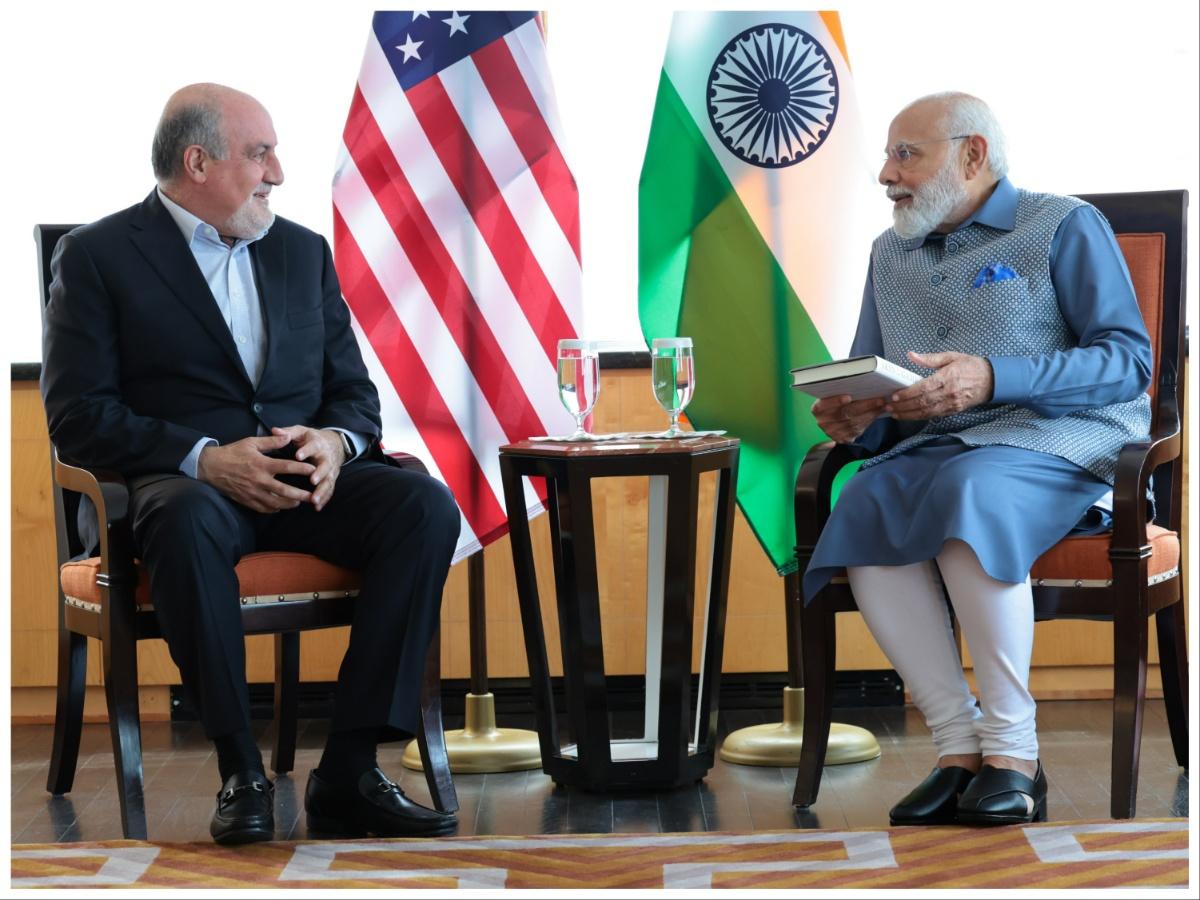 PM Modi holds discussions with professor Nassim Nicholas, Robert Thurman