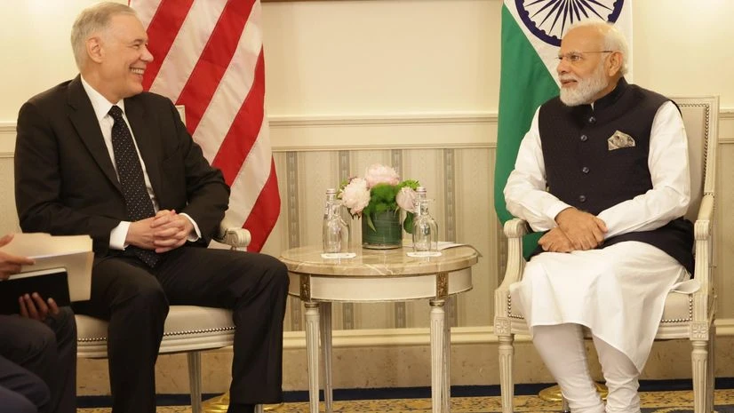 PM Modi with Gary E. Dickerson, the President and CEO of Applied Materials PM Modi with Gary E. Dickerson, the President and CEO of Applied Materials