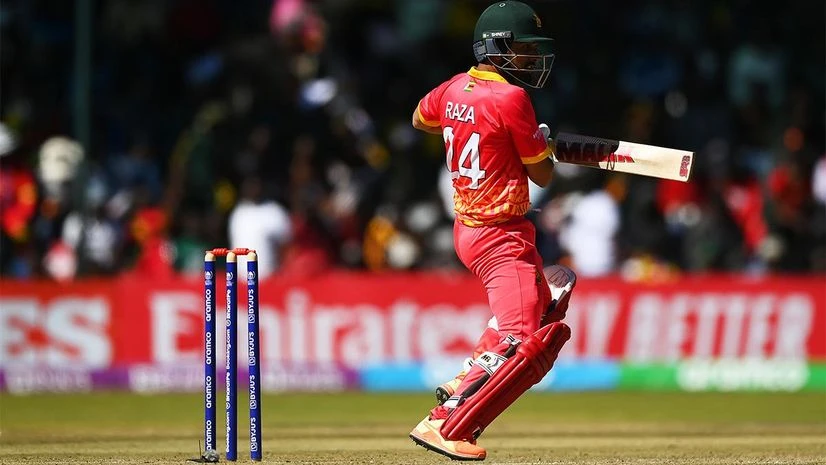 CWC Qualifier 2023, Raza Sikandar Raza during Zimbabwe's CWC Qualifier game against West Indies. Photo: Zimbabwe Cricket