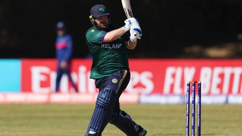 Paul Stirling Ireland, CWC Qualifier Paul Stirling of Ireland hit century against UAE in the CWC Qualifier 2023. Photo: Cricket Ireland