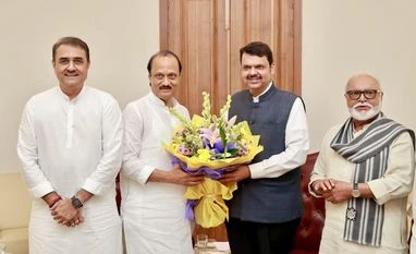 Ajit Pawar meets Fadnavis to discuss allocation of Maha cabinet portfolios Ajit Pawar, Devendra Fadnavis