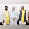 OBC leader Rajbhar meets HM Amit Shah, joins NDA in Uttar Pradesh Suheldev Bharatiya Samaj Party chief Om Prakash Rajbhar with Home Minister Amit Shah