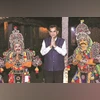 G20 Sherpa Amitabh Kant flanked by dancers of Dollu Kunitha, a traditional drum dance, at Hampi. Photo: Twitter/Amitabh Kant G20 Sherpa Amitabh Kant flanked by dancers of Dollu Kunitha, a traditional drum dance, at Hampi. Photo: Twitter/Amitabh Kant
