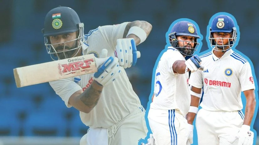 Virat Kohli, Rohit Sharma, Yashasvi Jaiswal Virat Kohli, Rohit Sharma, Yashasvi Jaiswal