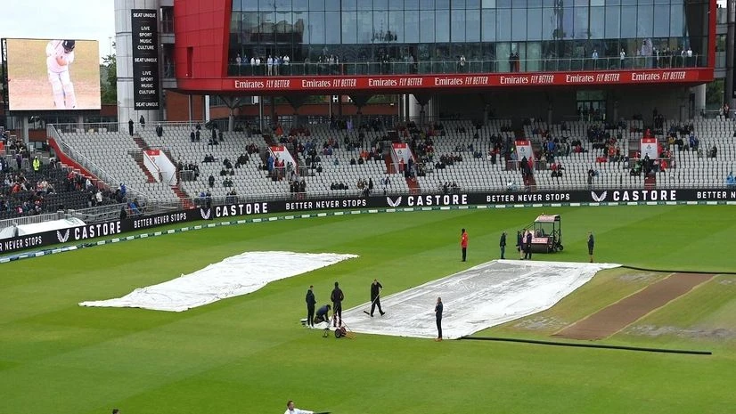 Old Trafford cricket Stadium It's raining in the fourth Ashes Test at the Old Trafford Stadium. Photo: England Cricket