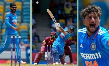 IND vs WI 1st ODI: Kuldeep, Jadeja set up easy victory in Bridgetown Kuldeep Yadav, Ishan Kishan, Ravindra Jadeja