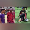Abhishek Nayar with Shubman Gill and Rinku Singh