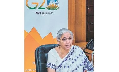 FM calls for concerted global efforts to restructure debt of poor nations Finance Minister Nirmala Sitharaman virtually addressing a G20 Finance Track seminar, on Friday Photo: Pti