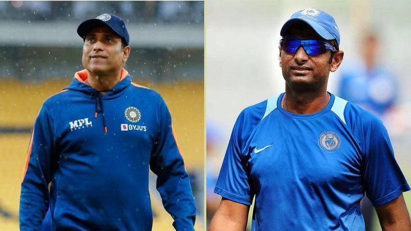 VVS Laxman Sitanshu Kotak VVS Laxman (Left), Sitanshu Kotak (Right). Kotak alongside Sairaj Bahutule will accompany Team India to Ireland for three-match T20I series under Jasprit Bumrah's captaincy. Photo: Twitter