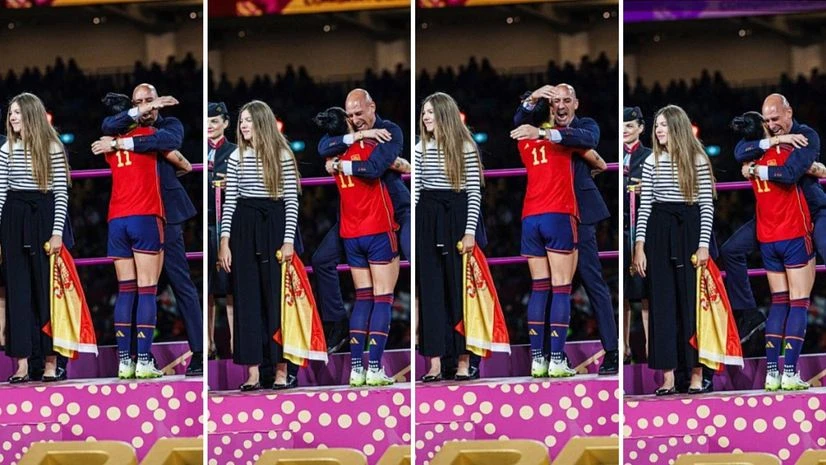 Luis Rubiales, Jenni Hermoso Luis Rubiales hugging Jenni Hermoso during the Fifa Women's World Cup 2023 medal ceremony. Photo: Spanish Football Federation