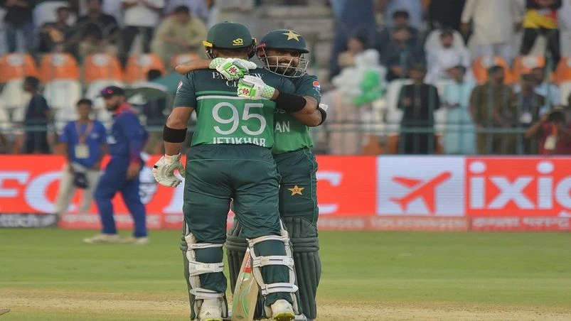 Babar Azam, Iftikhar Ahmed Babar Azam, Iftikhar Ahmed lead Pakistan to 238 run win over Nepal in Asia Cup 2023 opening match. Photo: PCB on X