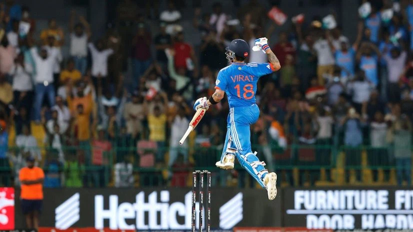 Virat Kohli Virat Kohli hits 47th ODI century and becomes fastest to reach 13000 ODI runs. Photo: BCCI