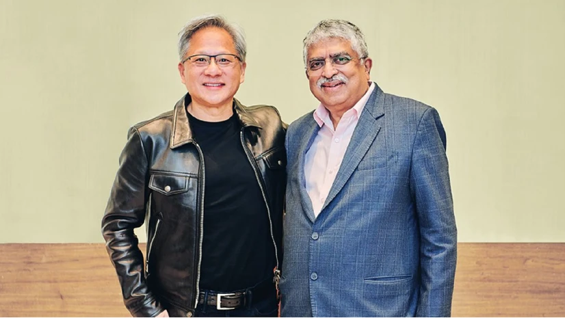 NVIDIA Founder & CEO, Jensen Huang with Infosys Co-founder & Chairman, Nandan Nilekani NVIDIA Founder & CEO, Jensen Huang with Infosys Co-founder & Chairman, Nandan Nilekani (Photo: Infosys)