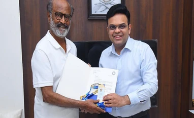 Superstar Rajinikanth received the Golden Ticket from BCCI secretary Shah Superstar Rajinikanth received the Golden Ticket from BCCI secretary Shah