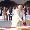 PM Modi pays tribute to Mahatma Gandhi at Rajghat