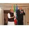 Defence Minister Rajnath Singh with his Italian counterpart Guido Crosetto