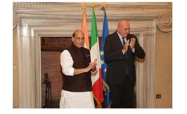 Rajnath signs agreement on Defence Corporation with his Italian counterpart Defence Minister Rajnath Singh with his Italian counterpart Guido Crosetto