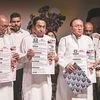 MP Congress President Kamal Nath (second from left) with others at the release of the party’s manifesto, in Bhopal	photo: pti