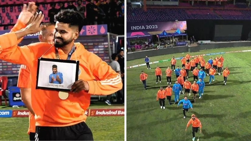 Shreyas Iyer wins Fielder of the match award after India vs New Zealand game in ICC Cricket World Cup 2023. Shreyas Iyer wins Fielder of the match award after India vs New Zealand game in ICC Cricket World Cup 2023.