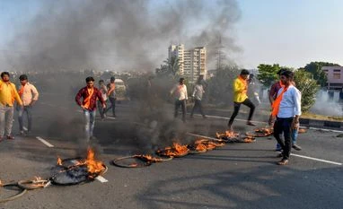 Minister Mushrif's vehicle vandalised by Maratha quota agitators in Mumbai Maratha quota stir, Maratha quota, protest, Maratha reservation
