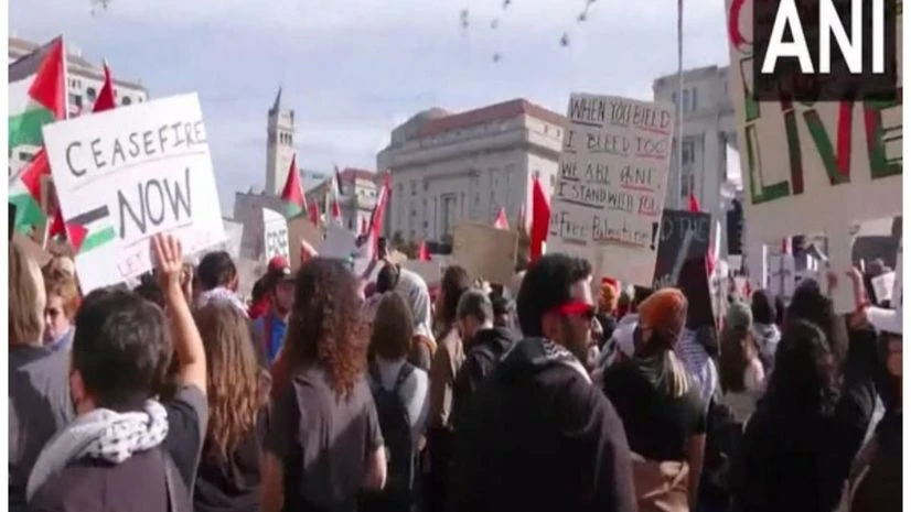 Pro-Palestinian supporters, protestors, Israel-Gaza, Hamas war Pro-Palestinian supporters, protestors, Israel-Gaza, Hamas war