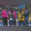Angelo Mathews Timed-Out Sri Lankan batters Charith Asalanka and Angelo Mathews talk to umpires as Mathews being given 'timed out' during the ICC Cricket World Cup 2023 match between Sri Lanka and Bangladesh, at the Arun Jaitley Cricket Stadium in New Delhi, Monday, Nov. 6