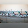 Emirates aircraft at Dubai International Airport Emirates aircraft at Dubai International Airport