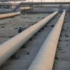 Oil storage tanks, pipes