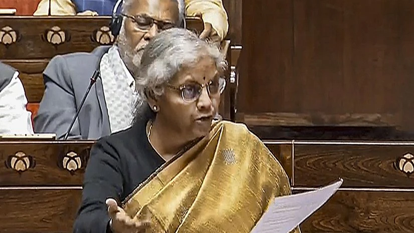 Finance Minister Nirmala Sitharaman speaks in the Rajya Sabha during the Winter session of Parliament, in New Delhi, Thursday, Dec. 7, 2023. (PTI Photo) Finance Minister Nirmala Sitharaman speaks in the Rajya Sabha during the Winter session of Parliament, in New Delhi, Thursday, Dec. 7, 2023. (PTI Photo)