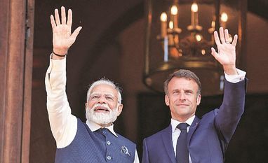 Narendra Modi and Emmanuel Macron Narendra Modi and Emmanuel Macron