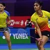 Ashwini Ponappa and her women's dopubles partner Tanisha Crasto in action during India Open 2024. Photo: BAI