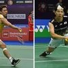 Koki Watanabe and Lee Cheuk Yiu in action at India Open 2024. Photo: BAI