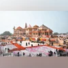 Preparations ahead of the Ram Mandir consecration ceremony, in Ayodhya on Sunday Preparations ahead of the Ram Mandir consecration ceremony, in Ayodhya on Sunday