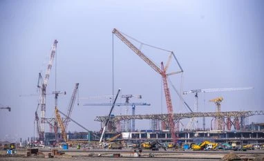 The construction site of Navi Mumbai International Airport in Navi Mumbai in Nov. 2023. The construction site of Navi Mumbai International Airport in Navi Mumbai in Nov. 2023.