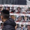 Posters of Israeli hostages in Jerusalem, Israel.  Photographer: Kobi Wolf/Bloomberg